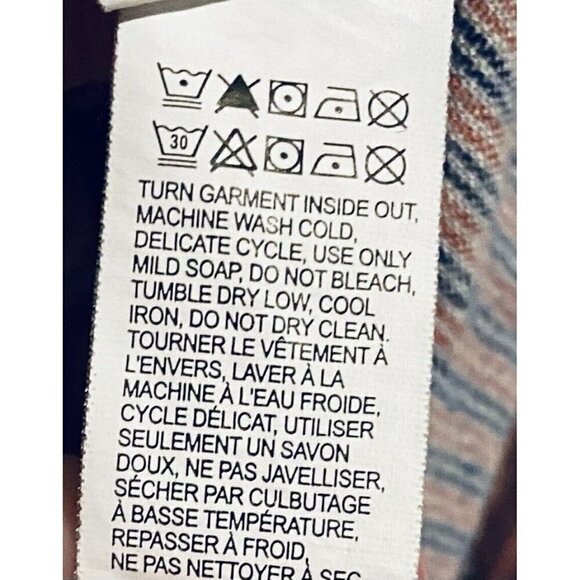 Lucky Brand Top Womens Medium Red Gray Plaid Button Up Long Sleeve Boho Comfy - Picture 10 of 11